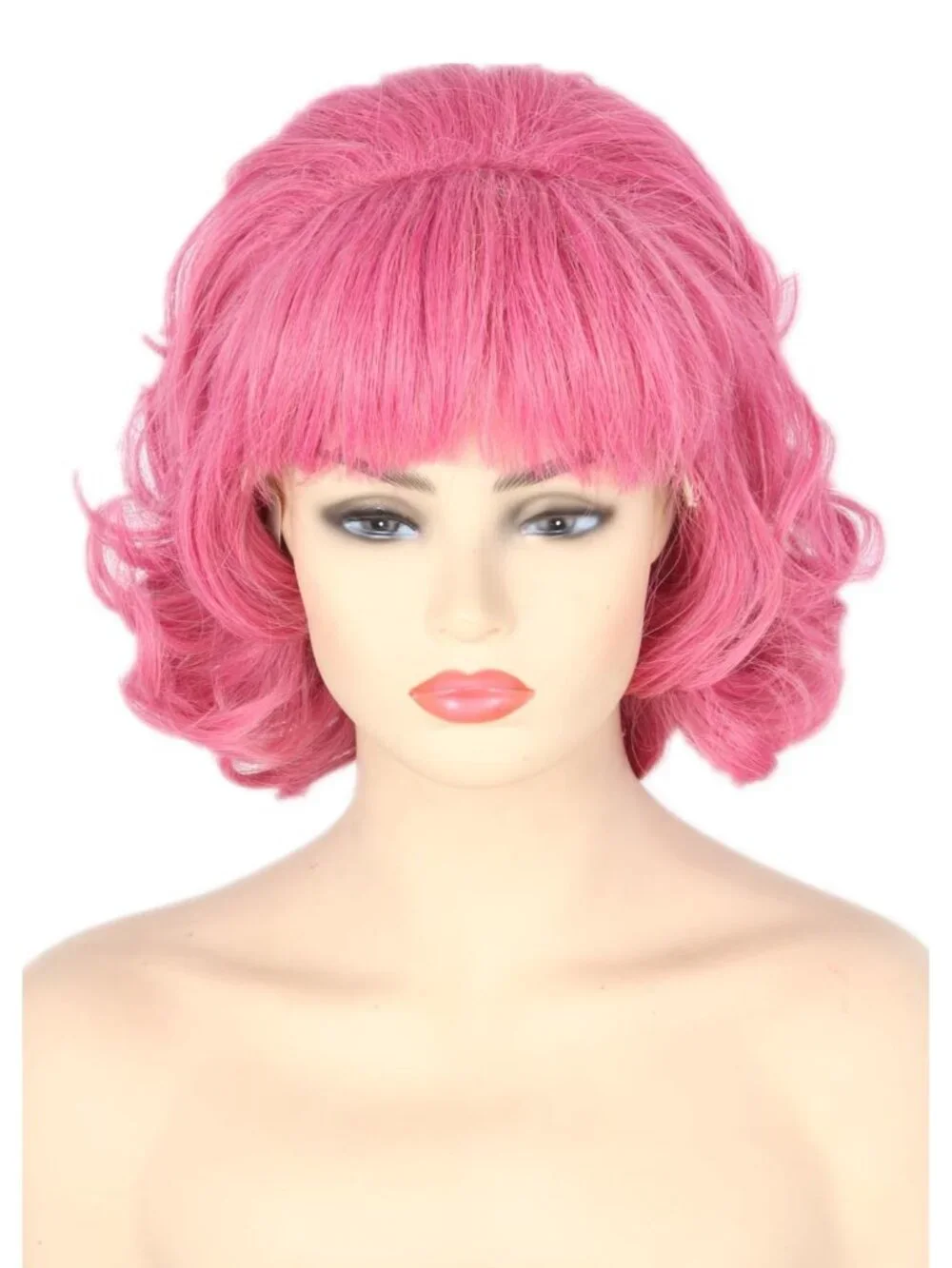 Women's Rose Red Short Cosplay Halloween Costume Wig With Necklace Earrings